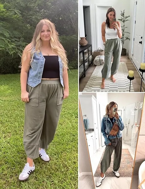 Womens Baggy Wide Leg Pants