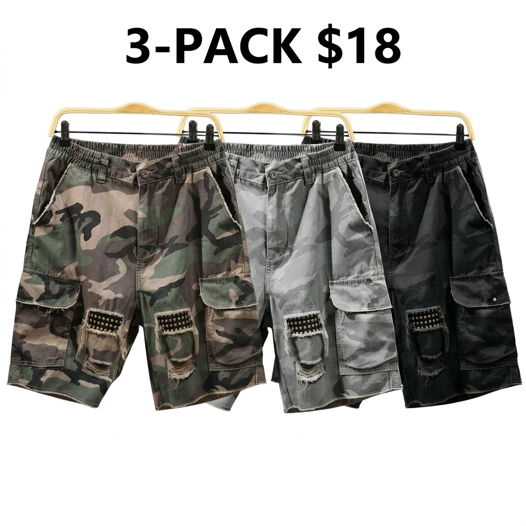 Men’s camouflage print cargo shorts