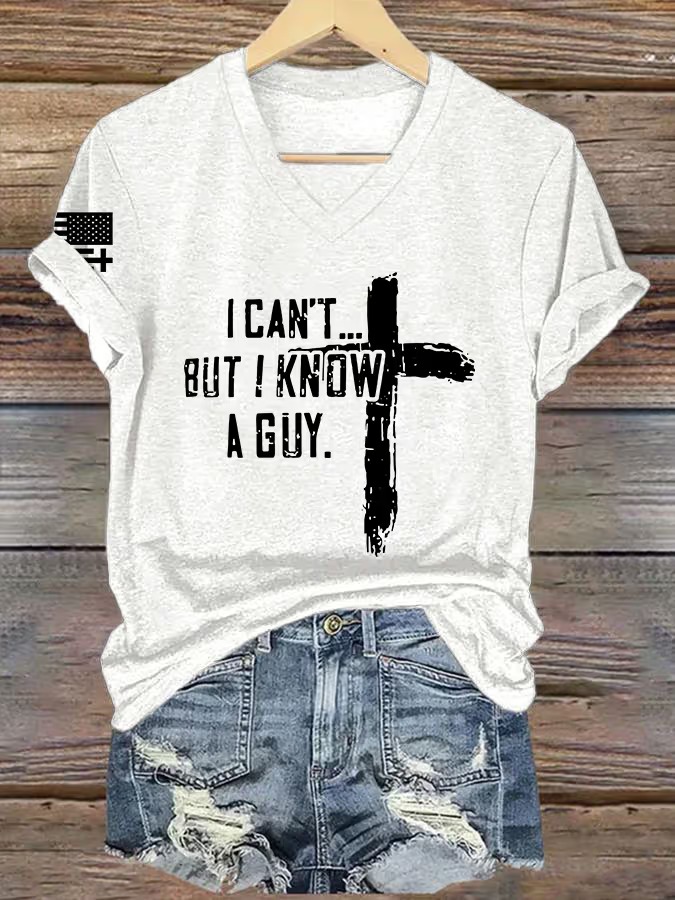 Women's Casual Faith-Print Short-Sleeve T-Shirt