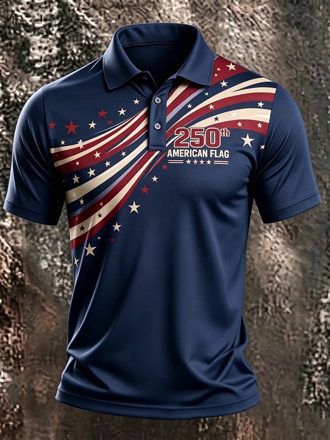 Men's USA 1776-2026 Freedom Printed Polo Shirt