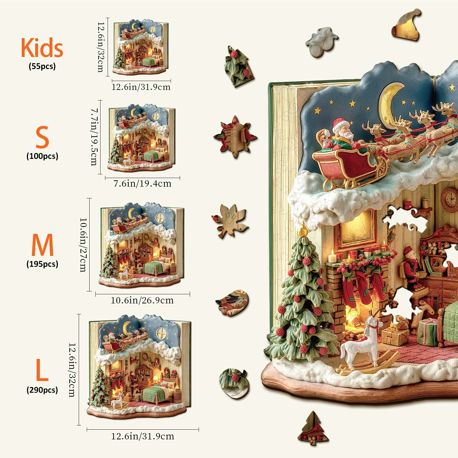 Christmas Eve in the Book Wooden Jigsaw Puzzle