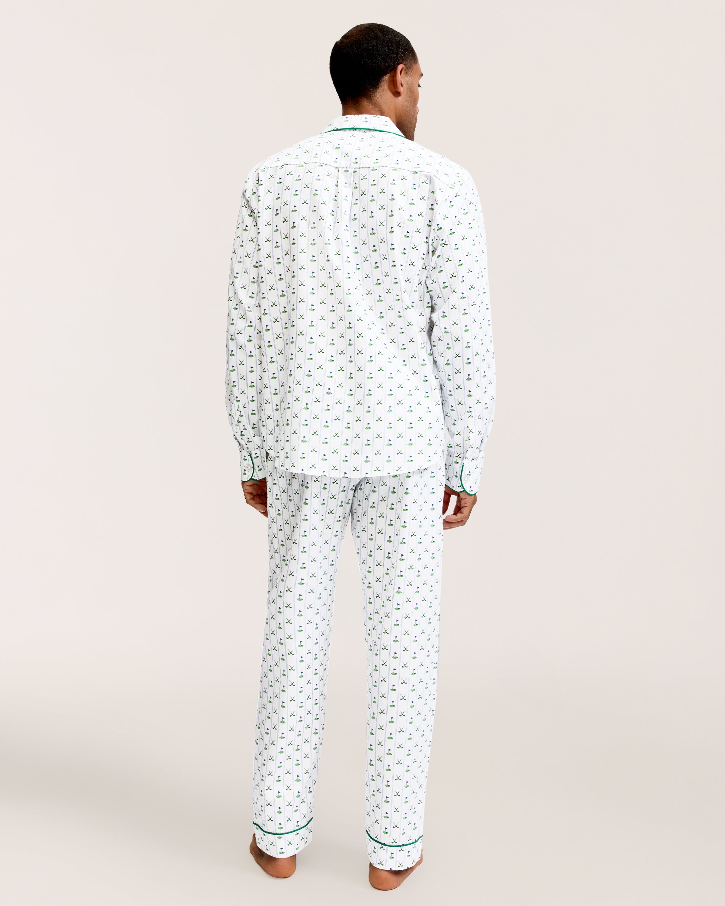 Men's Twill Pajama Set in Fairway Stripe