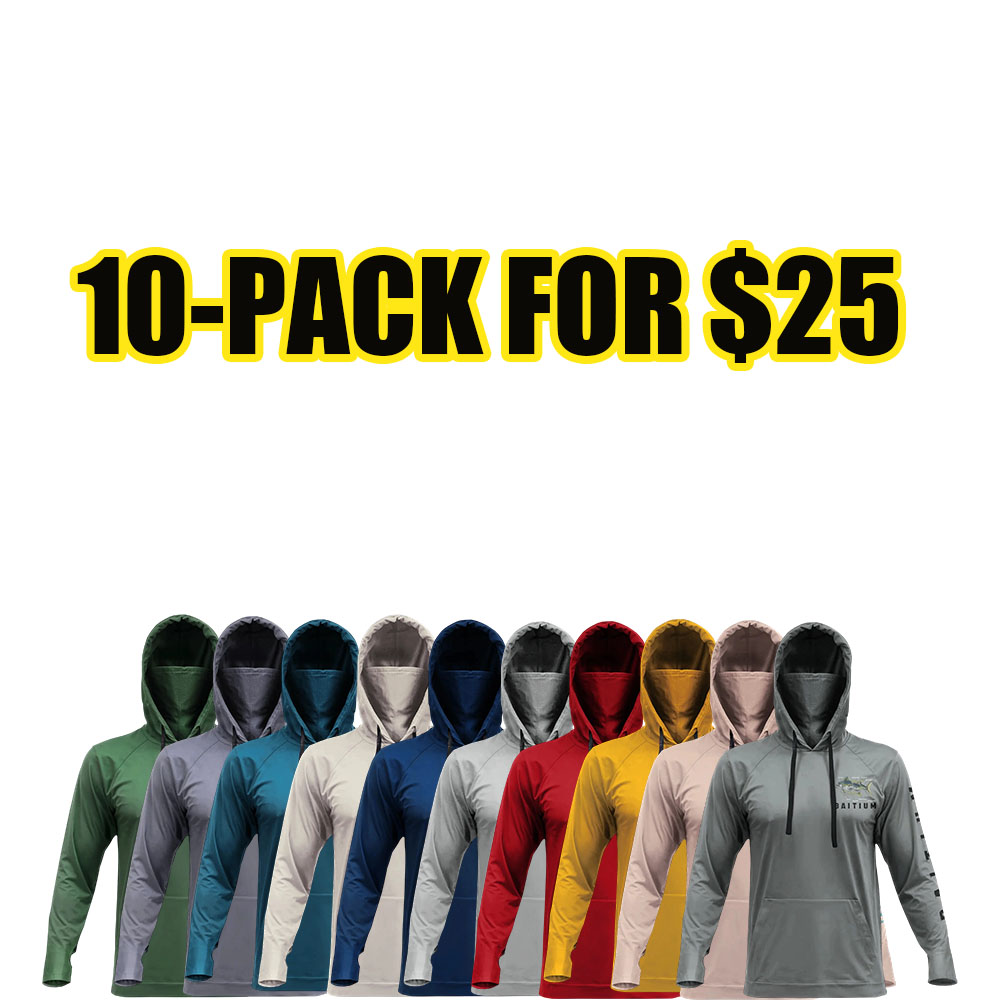 🏕️ Men’s UPF 50 Hooded Performance Fishing Shirt – Lightweight Outdoor Long Sleeve with Gaiter