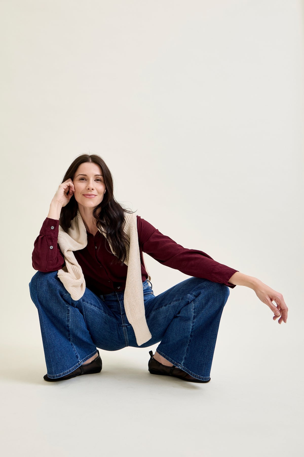 Claribel High Rise Tummy Control Retro Wide Leg Jeans