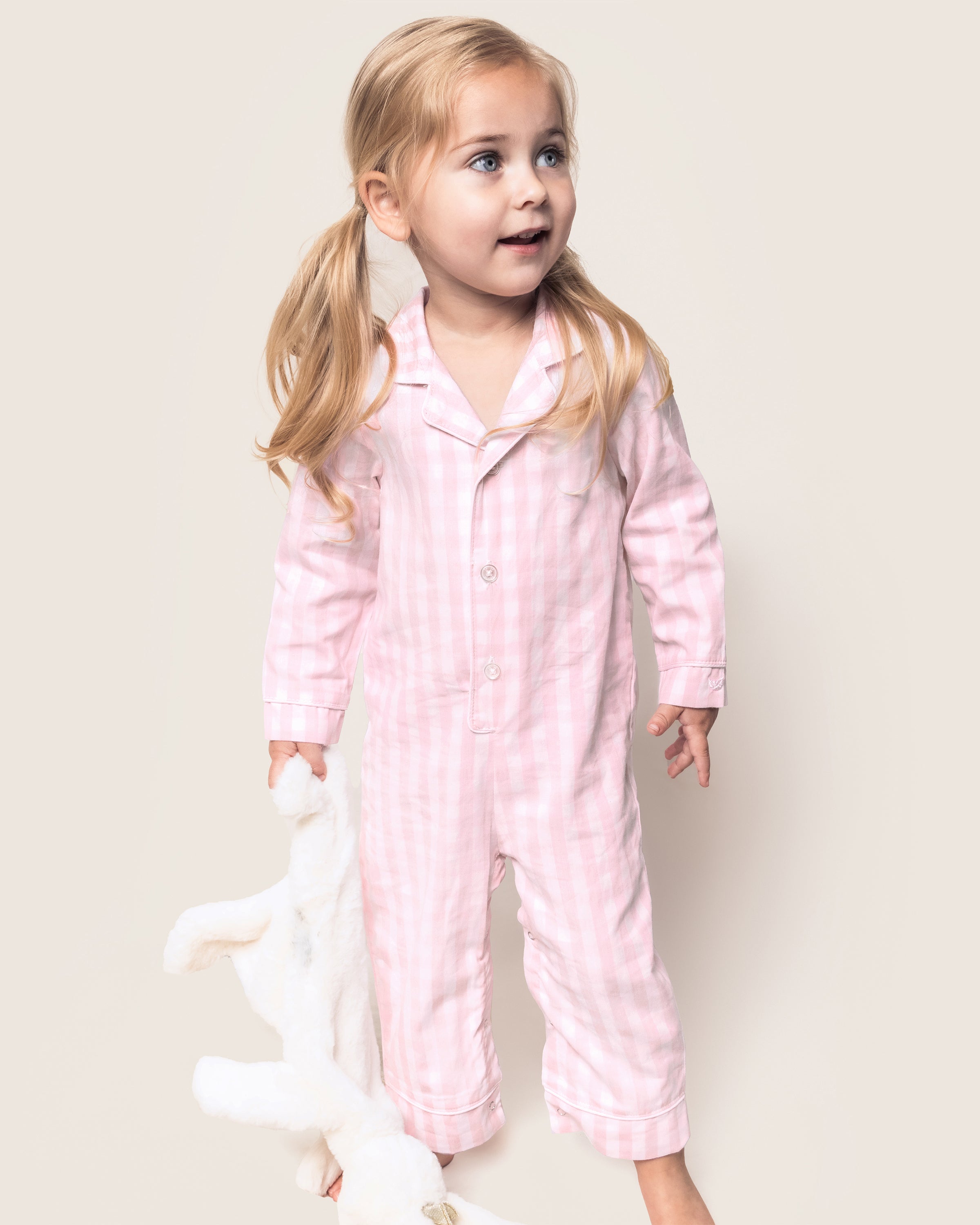 Baby's Twill Classic Romper in Pink Gingham