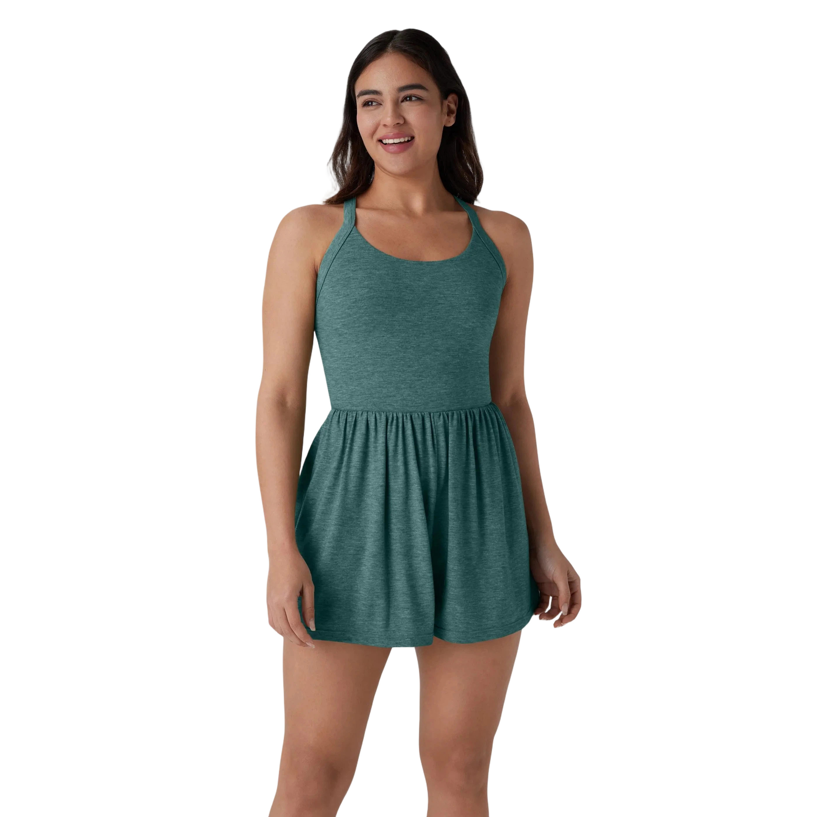 🔥Women’s Backless Twisted 2-in-1 Resort Romper with Built-In Shorts & Pockets