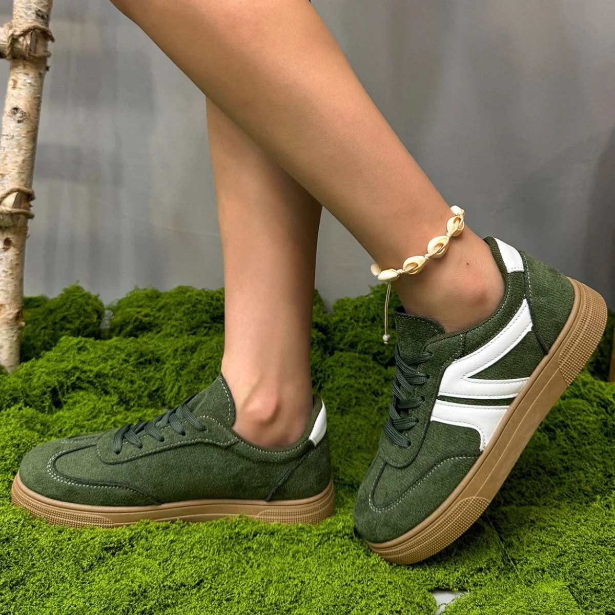 Lace Up Round Toe Contrast Sneakers (multiple color options)