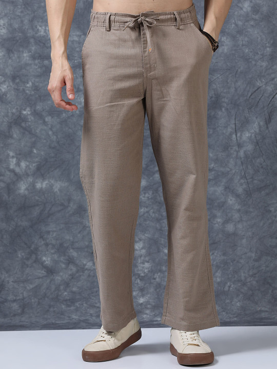 Men's Relaxed Linen Blend Drawstring Pants