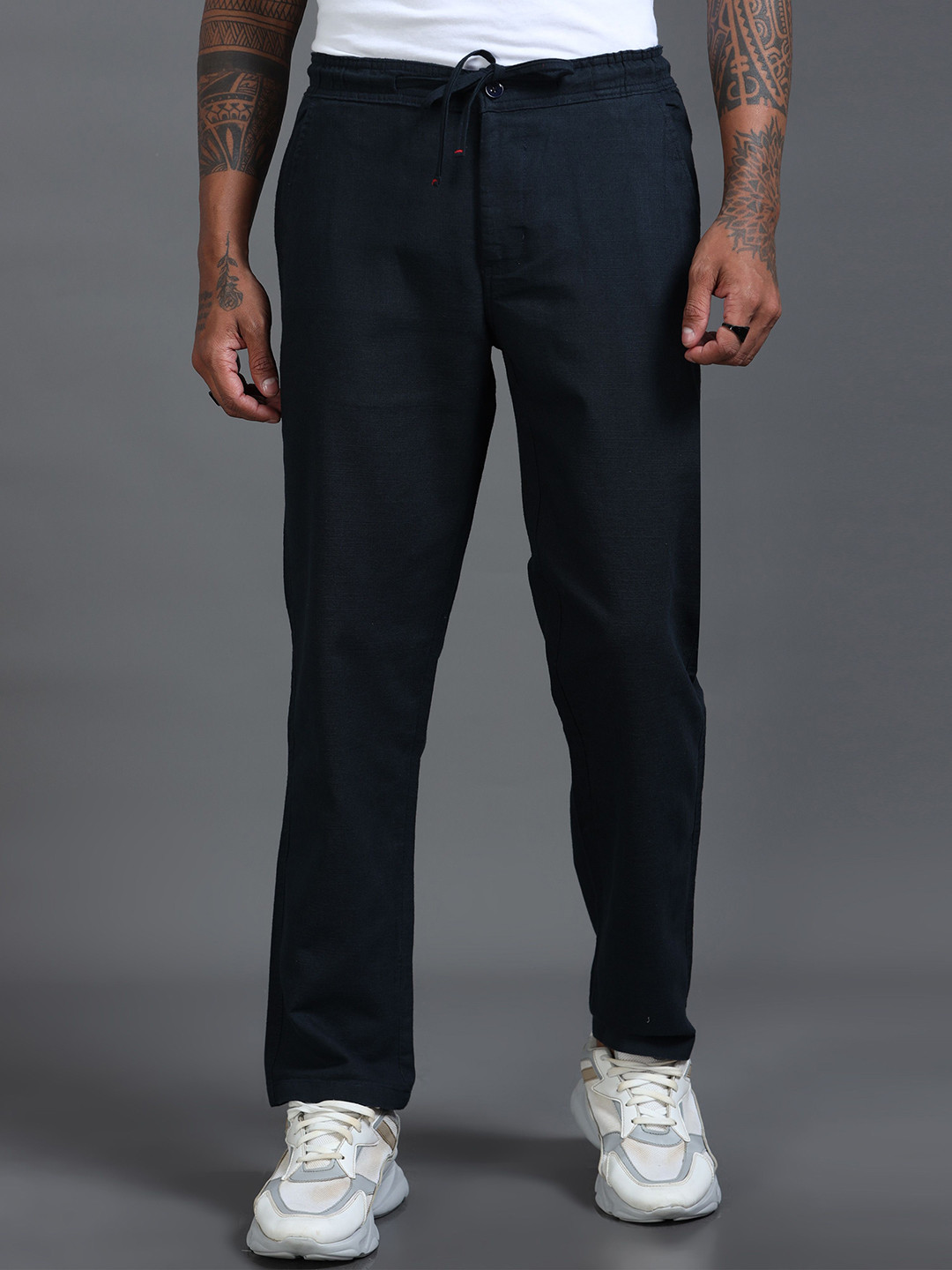 Men's Relaxed Linen Blend Drawstring Pants