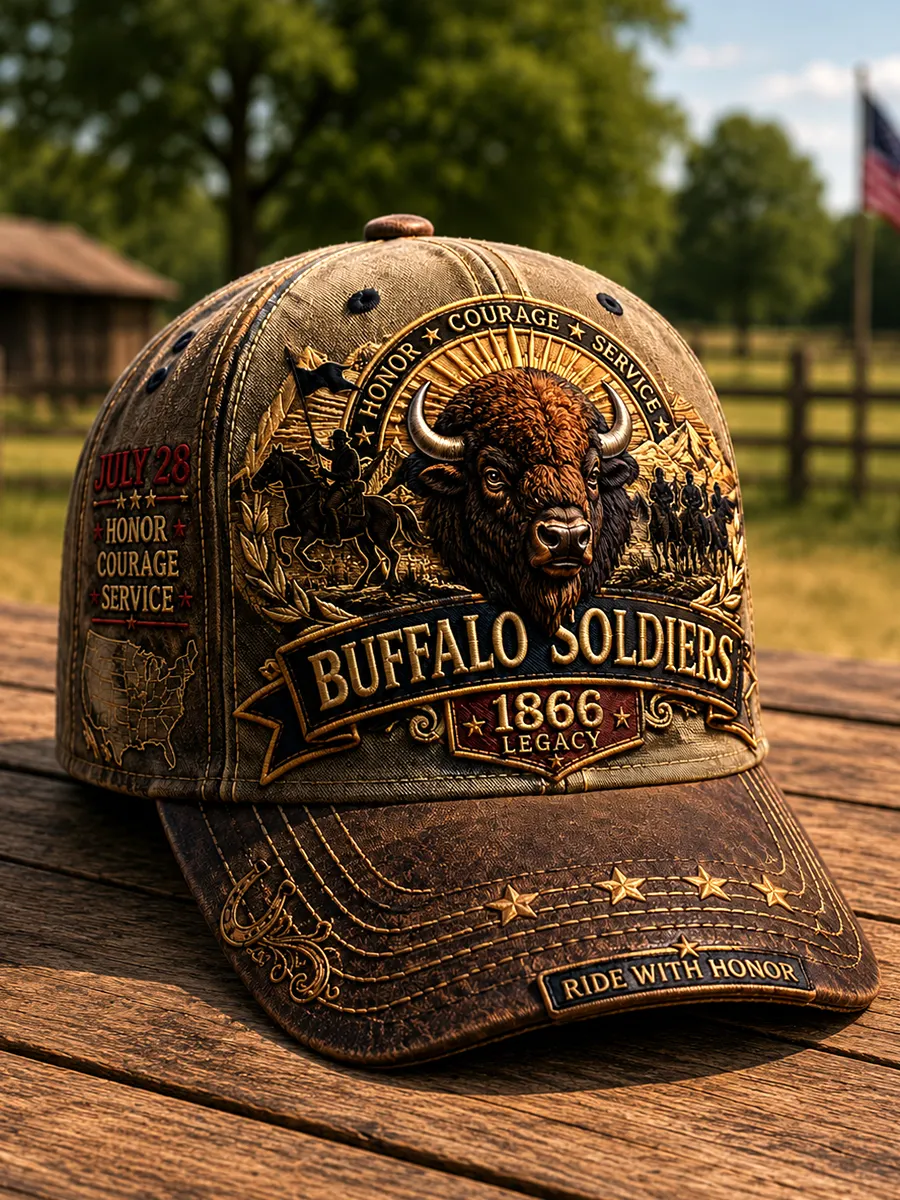 Buffalo Soldiers 1866 Heritage Art Print Vintage Baseball Cap