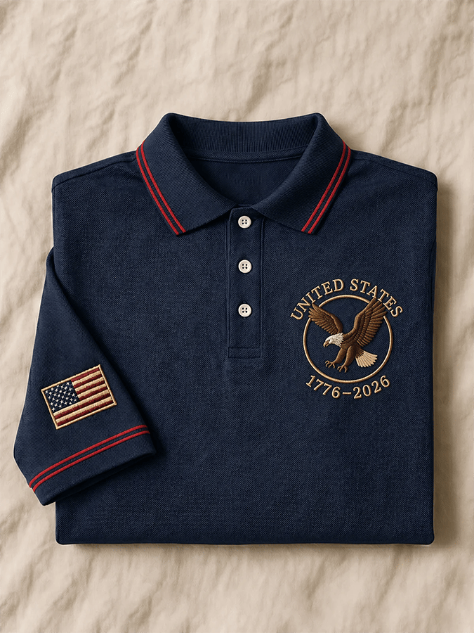 Men's Casual USA 250th Anniversary Print Polo