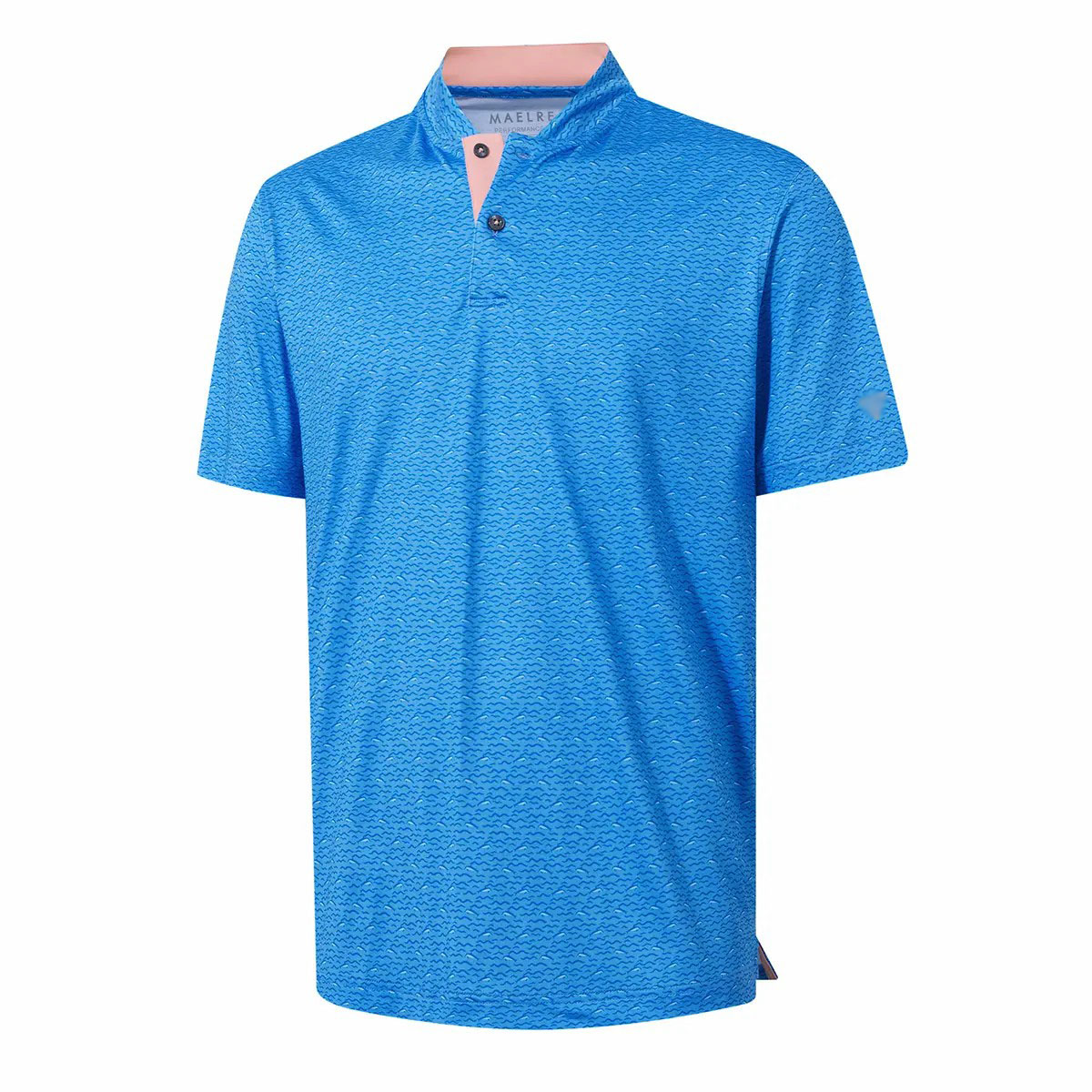 Men's Collarless Performance Golf Shirt – Dry Fit Stretch Henley with Printed Design