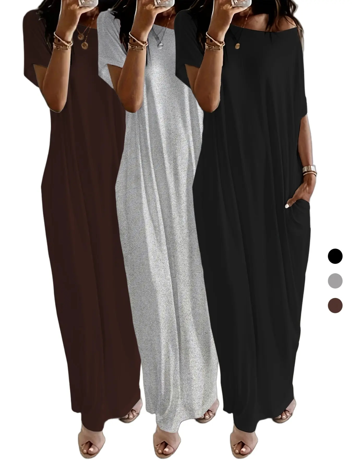 🔥Women's Batwing Sleeve Lounge Dress - Comfy Sleepwear🔥