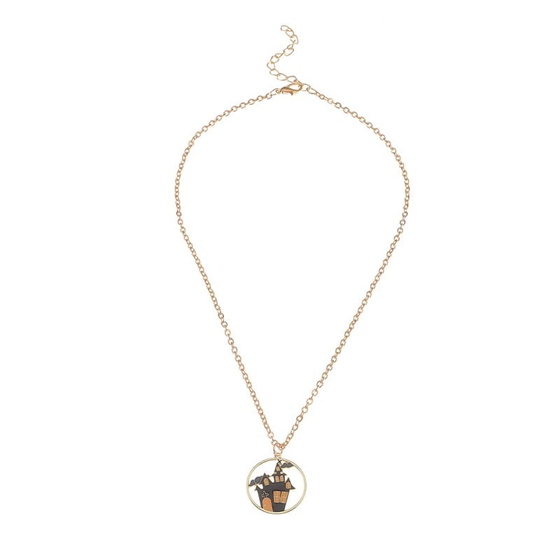 Fashionable And Personalized Creative Pumpkin Devil Bat Grimace Design Necklace