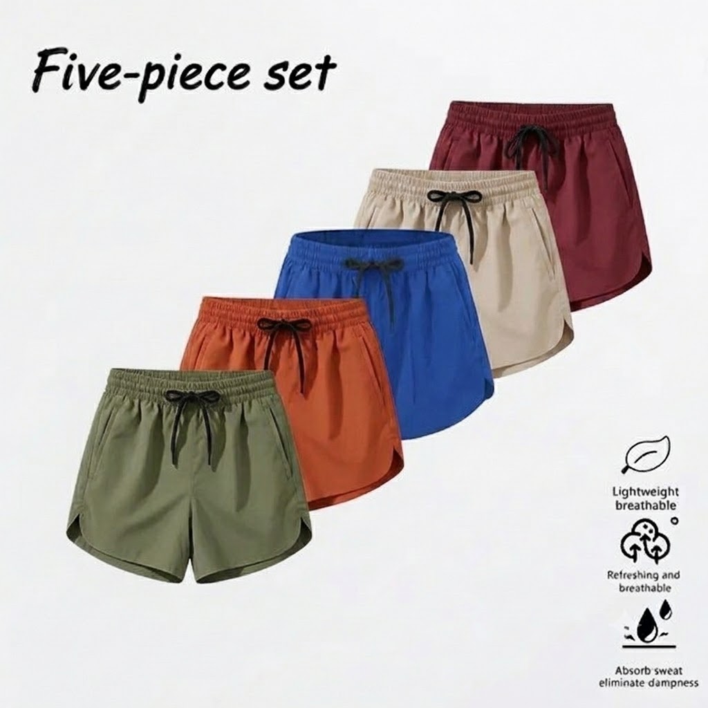 5-Pack Women's Quick-Dry Running Shorts with Pockets