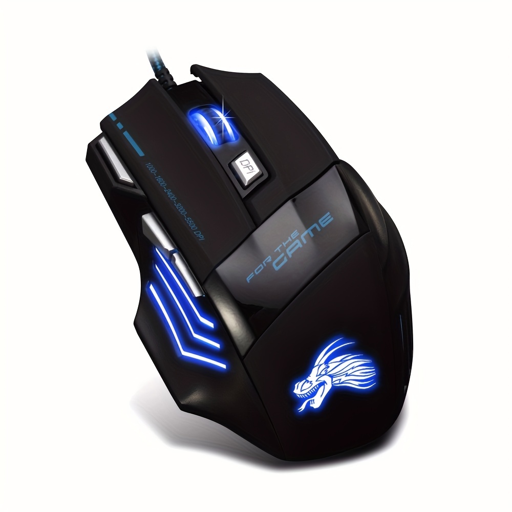 Wired Gaming Mouse 7 Button Backlit Ergonomic USB Mice 5500 DPI Backlight Adjustable Optical Mice For PC Gamer Computer Desktop