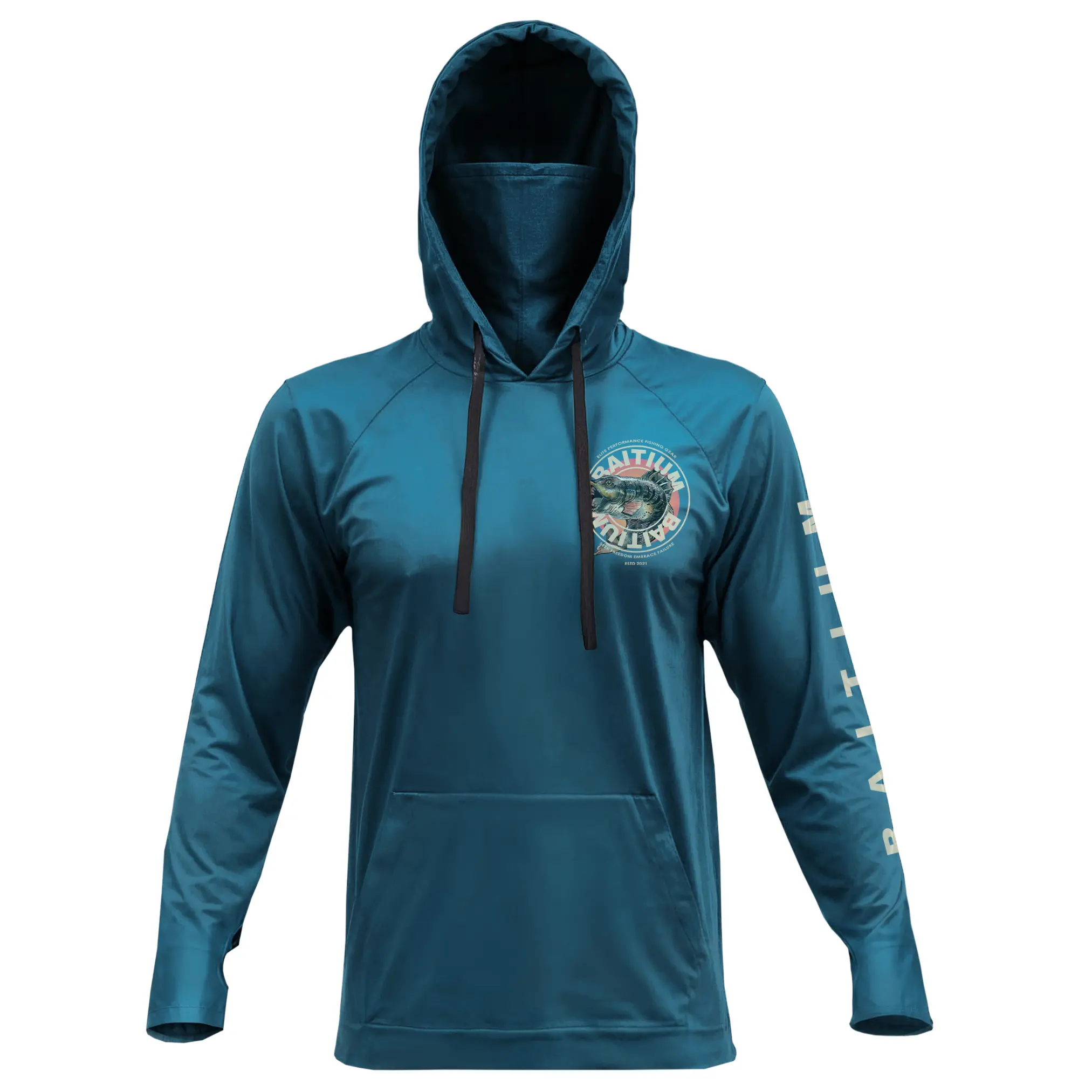 Fishing & Construction Shirt — UPF 50 Sun Protection Long-Sleeve Hoodie (With Built-in Neck Gaiter)