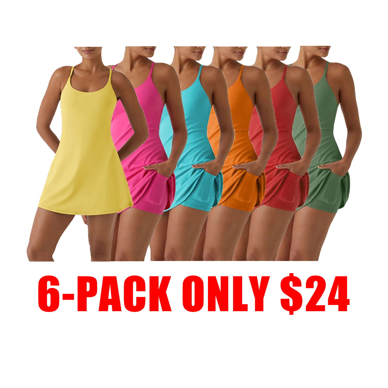Plush Backless 2-in-1 Flare Active Dress -Plus Size Workout Edition