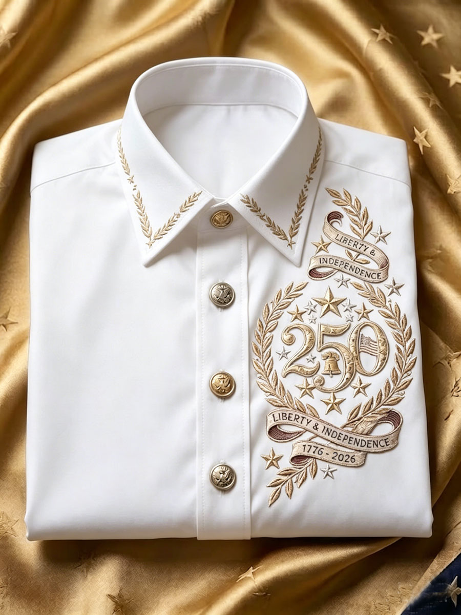 Men'S Retro 250Th Anniversary Of The United States Print Shirt