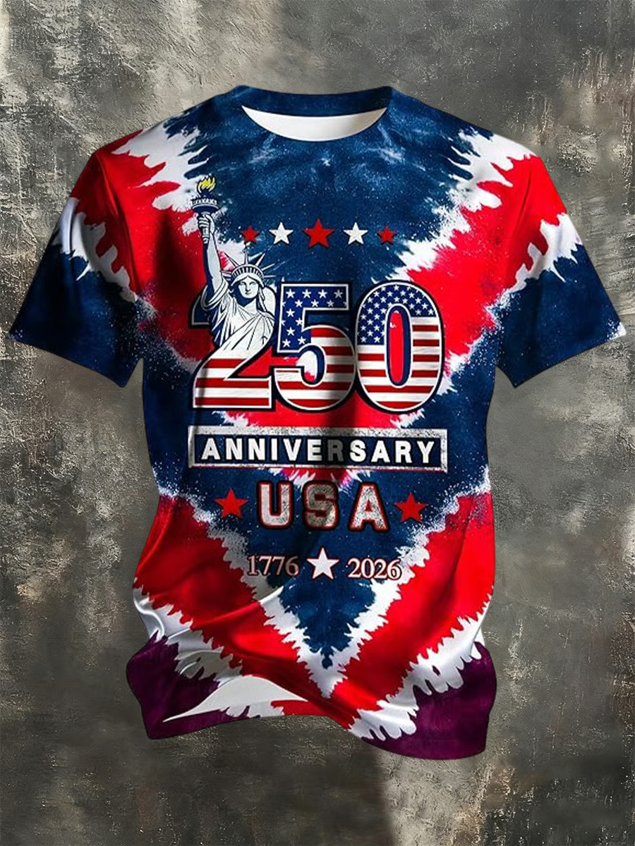 Men's Vintage American 250th Anniversary Short-Sleeve T-Shirt