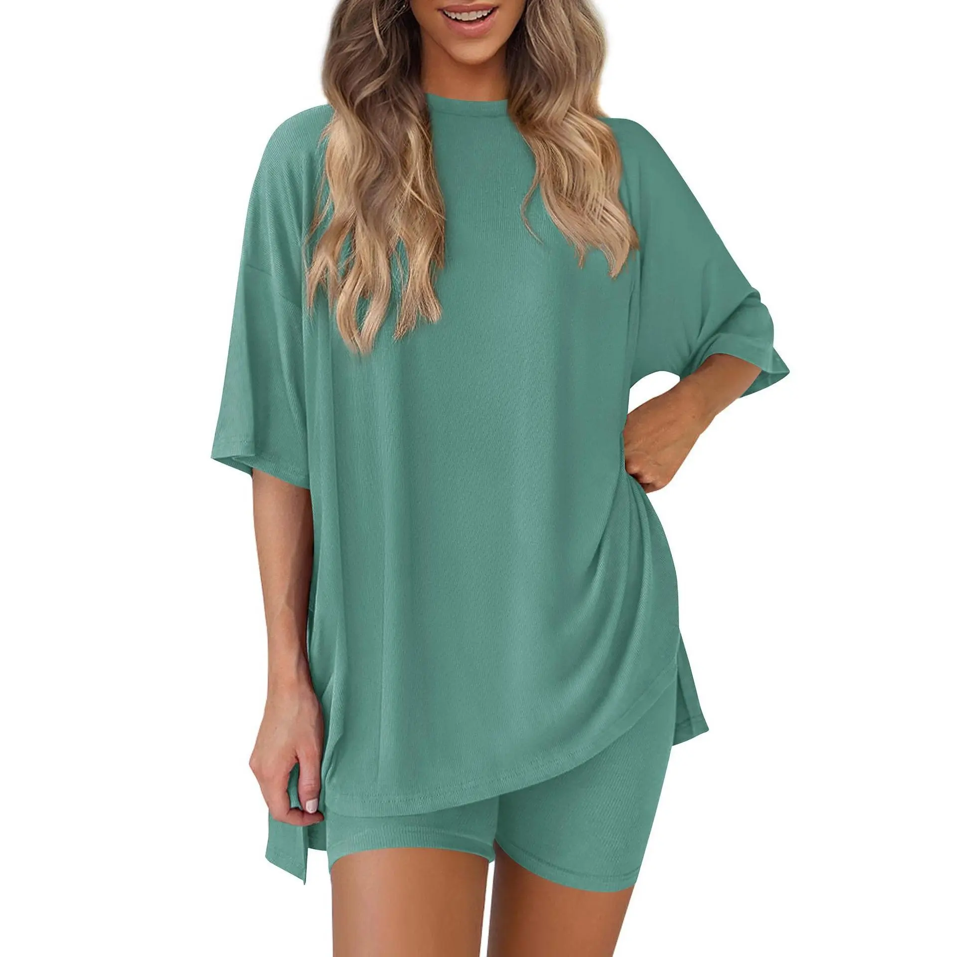 Women's Summer Casual Two-Piece Set: Minimalist Loungewear crafted from soft viscose fabric