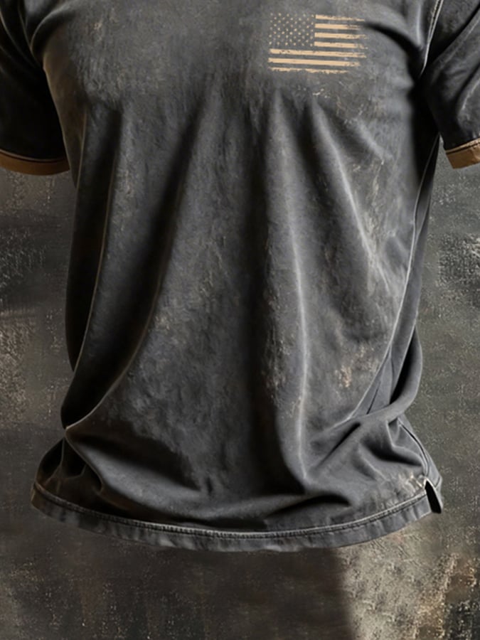 Men's Retro-Print, Color-Block 