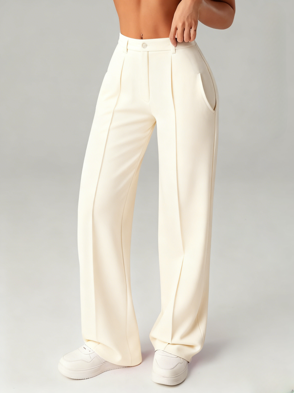 Women's Solid Color Loose Straight Leg Pants