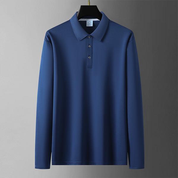 5-Piece Set Men's Long Sleeve Polos — Variety of Colors, Suitable for Everyday & Casual Wear Clothes Work White