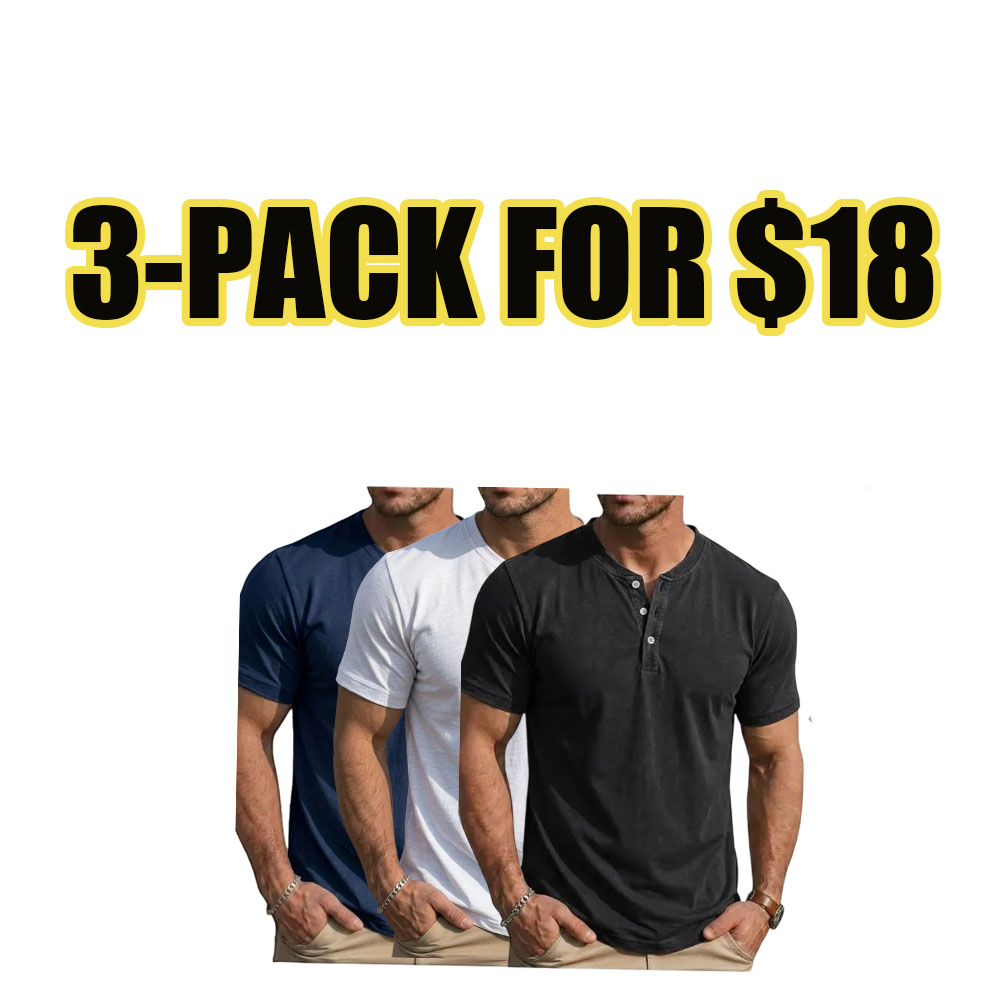 Men’s Vintage Henley Tee 10-Pack