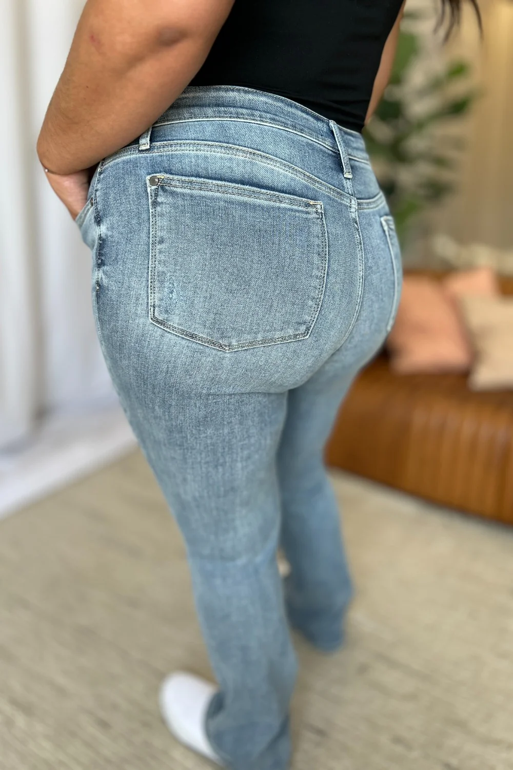 Blue Full Size Medium Rise Bootcut Jeans