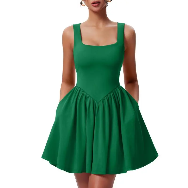 Lady's summer sleeveless V-neck A-line skirt (Just $3 Each!)