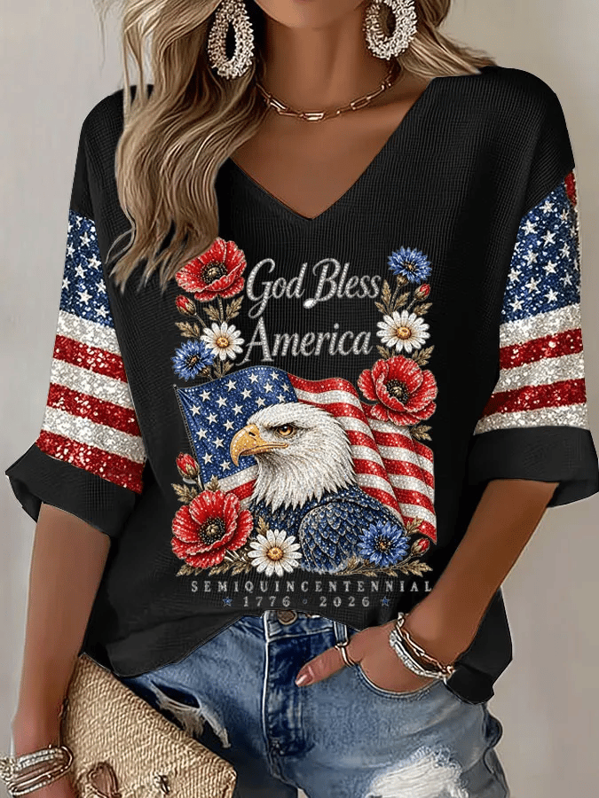 Women's America 1776-2026 Print Casual Top