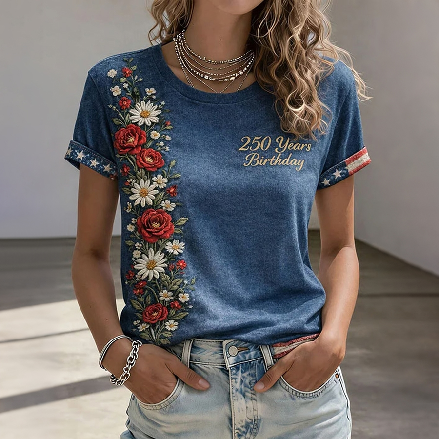 Women's Vintage America 250th Anniversary Print T-Shirt