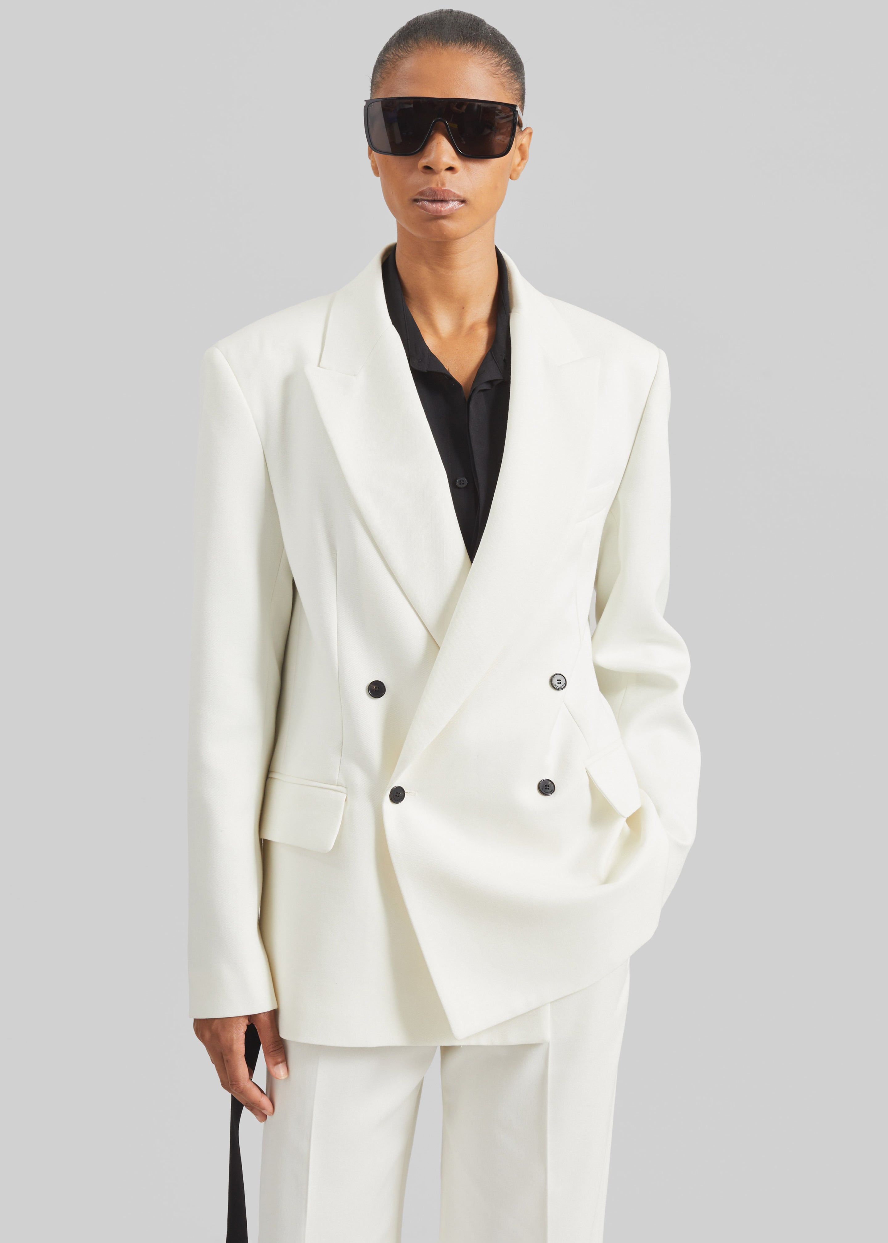 Newark Double Breasted Blazer - Ivory