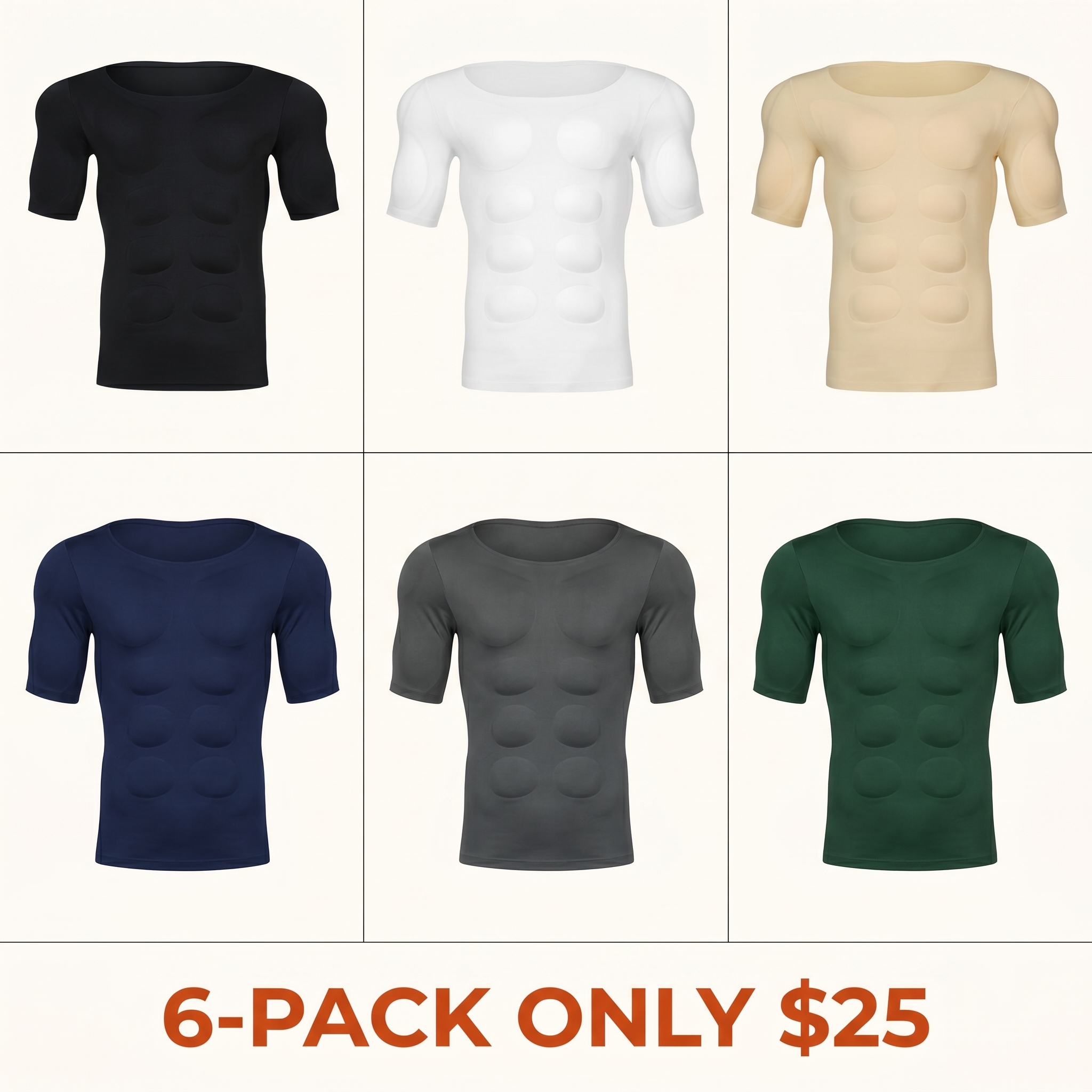 Men's Invisible, Seamless Muscle-Enhancing T-Shirt