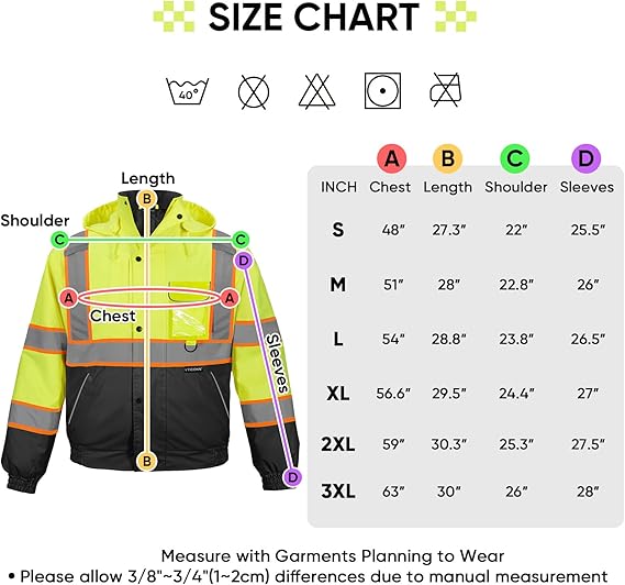 High Visibility Hoodie  Reflective Safety Jacket Zipper