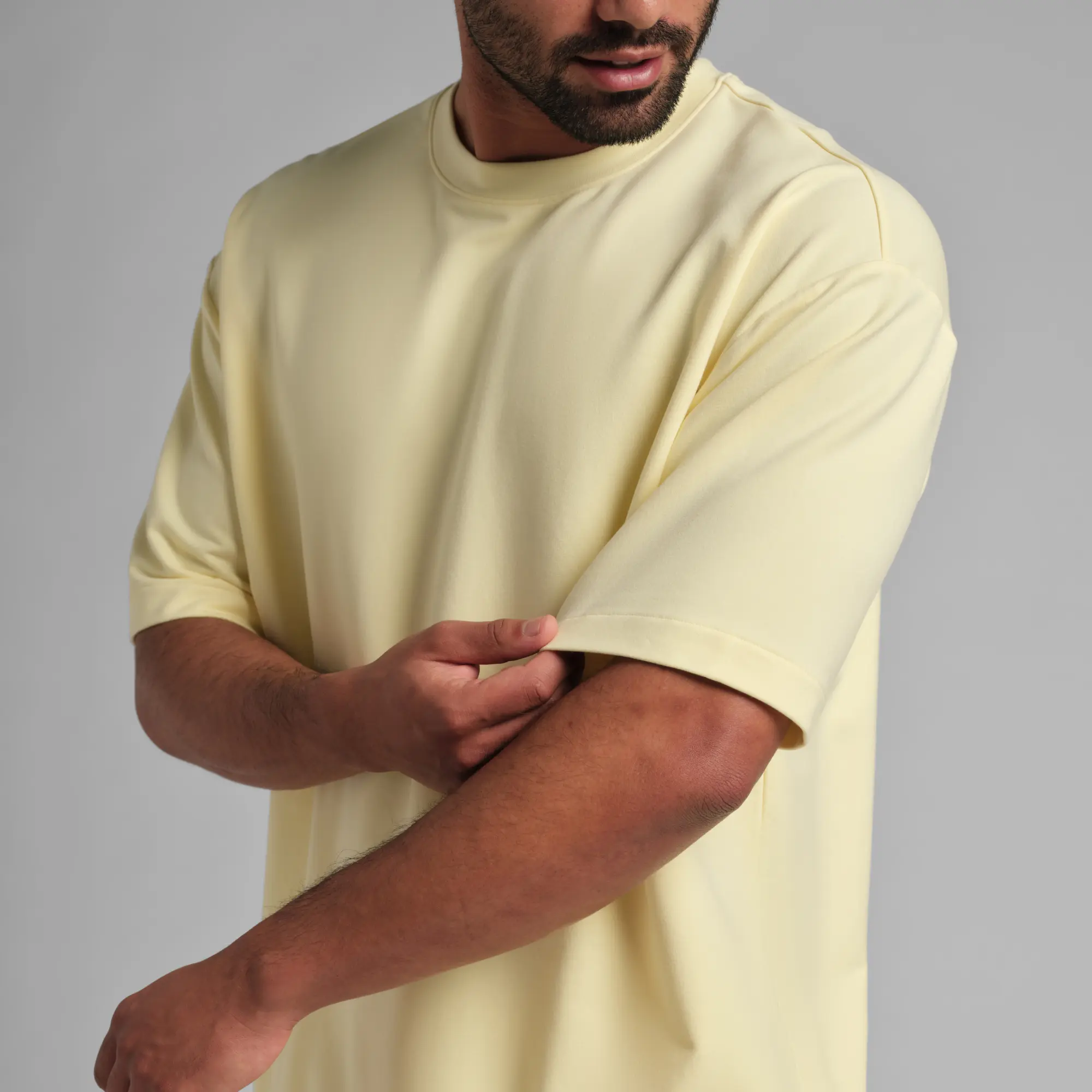 Men's Micro French Terry Oversized T-Shirt Fabric Top