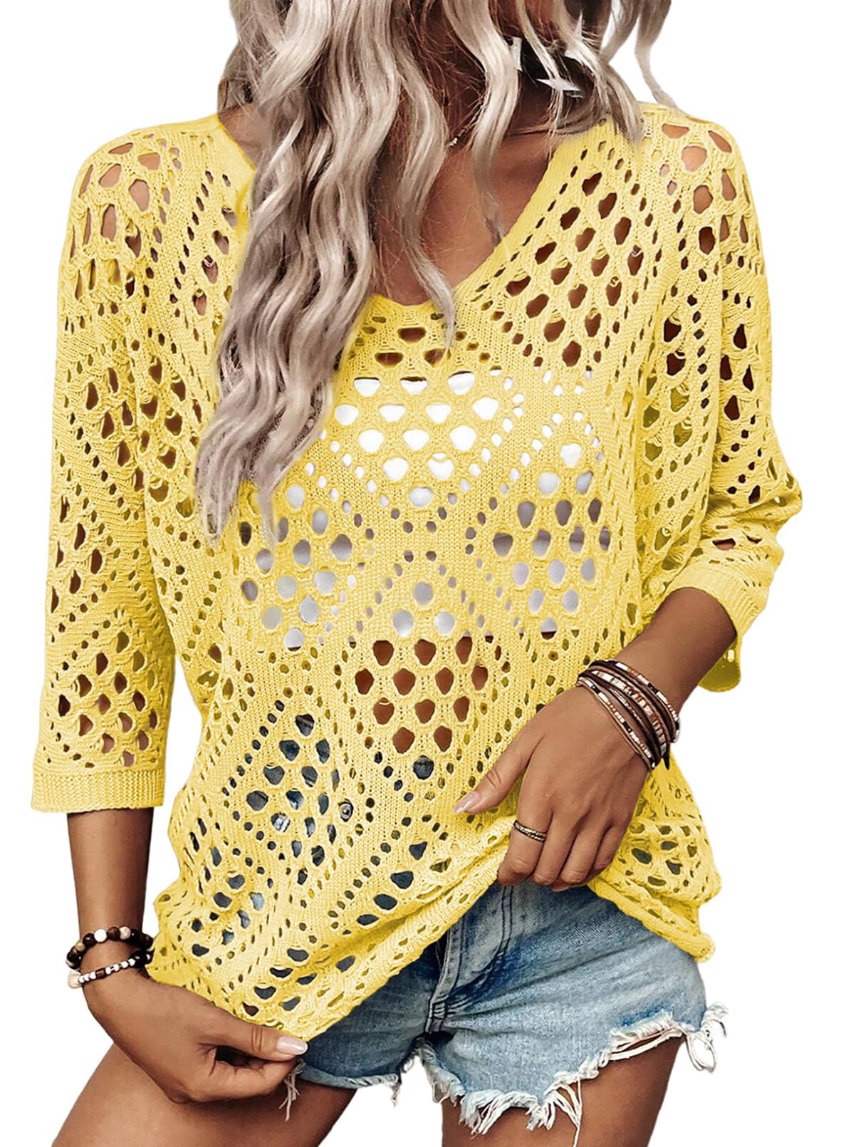 🌸 Women's 3/4 Sleeve Casual Knit Sweater