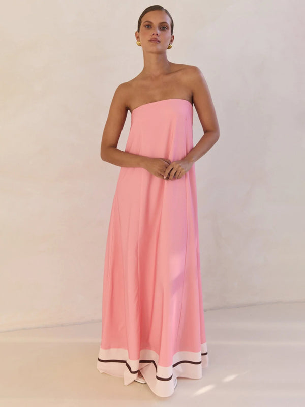 Sexy strapless off-shoulder dress