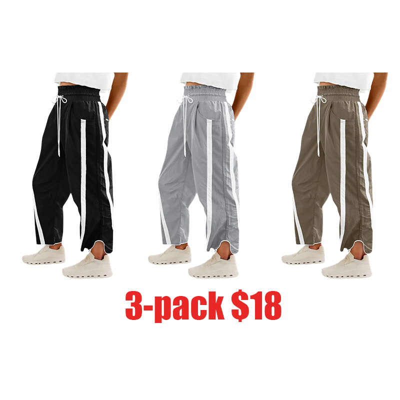Women's Loose Barrel Pants – Quick Dry Lightweight Hiking Travel Workout Running Comfy Lounge Pants with Pockets for Summer