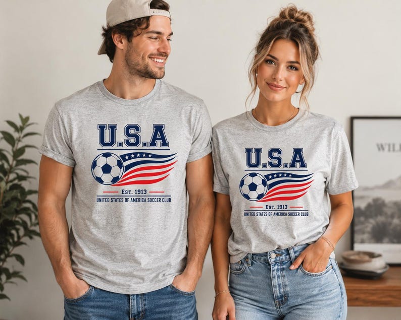 Matching Family USA Soccer Shirts, American Soccer Fan Family Tee, USA Match Day Shirt, Patriotic Family Shirts, Comfort Colors Tee