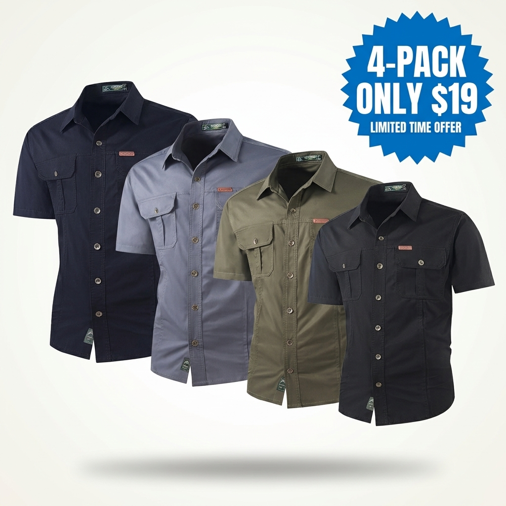 Men's Lightweight Multi-Pocket Outdoor Work Shirt