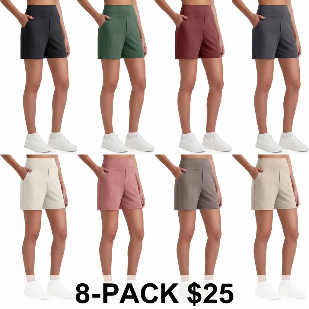 Women's High Waist Wide Leg Yoga Shorts – 4