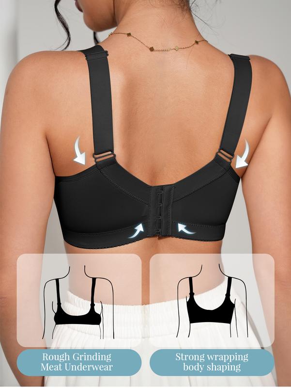 Women's Comfort Push Up Lace Bra Elegant Sexy Lace Bra with Underwire Cups Non-Removable Pads Support Design Adjustable Straps