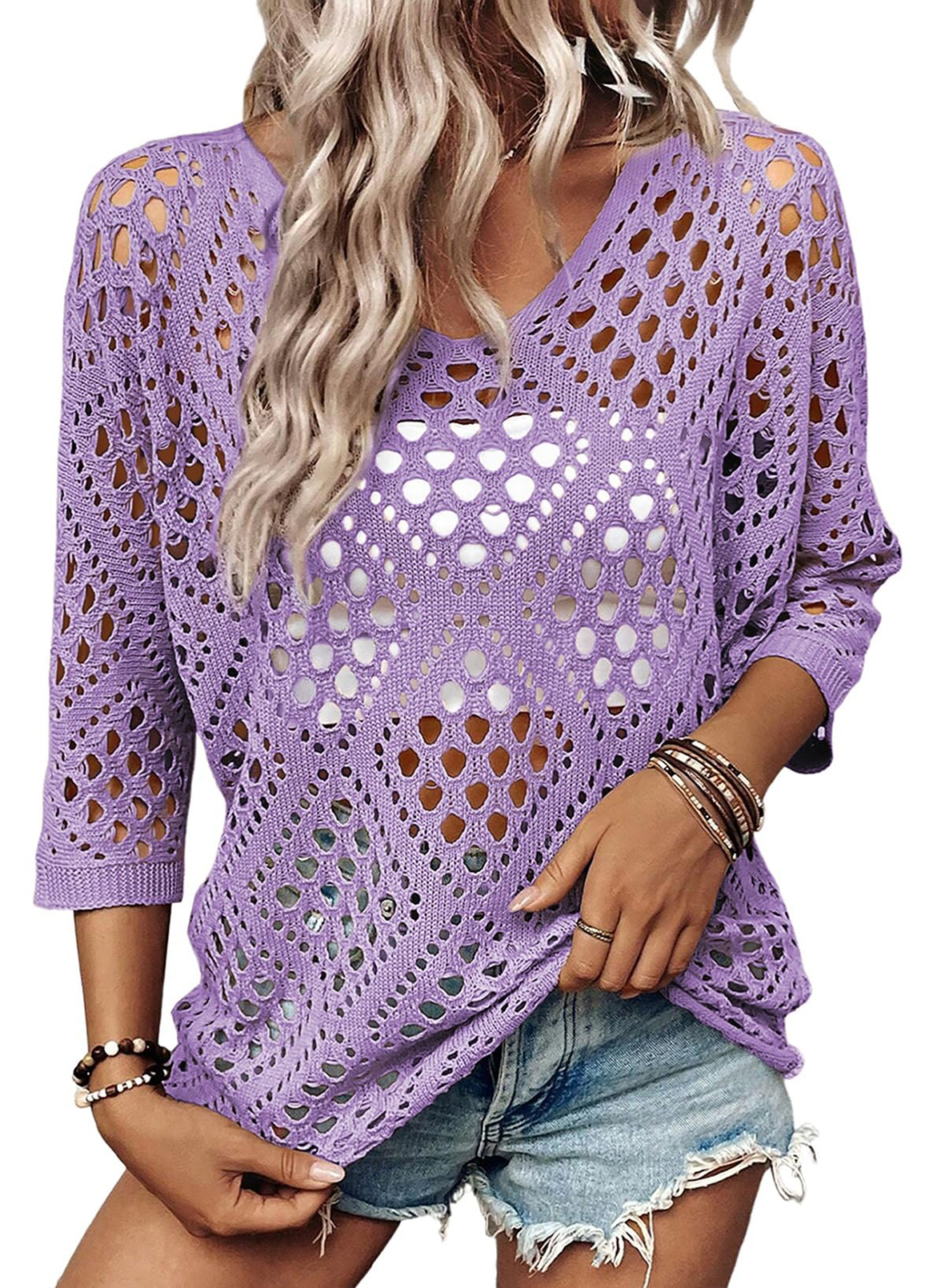 🌸 Women's 3/4 Sleeve Casual Knit Sweater