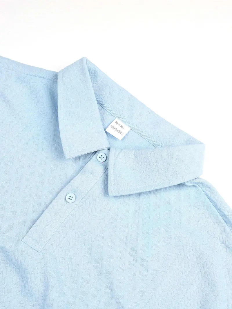 Men's Solid-Color Polo Shirt and Drawstring Shorts Set