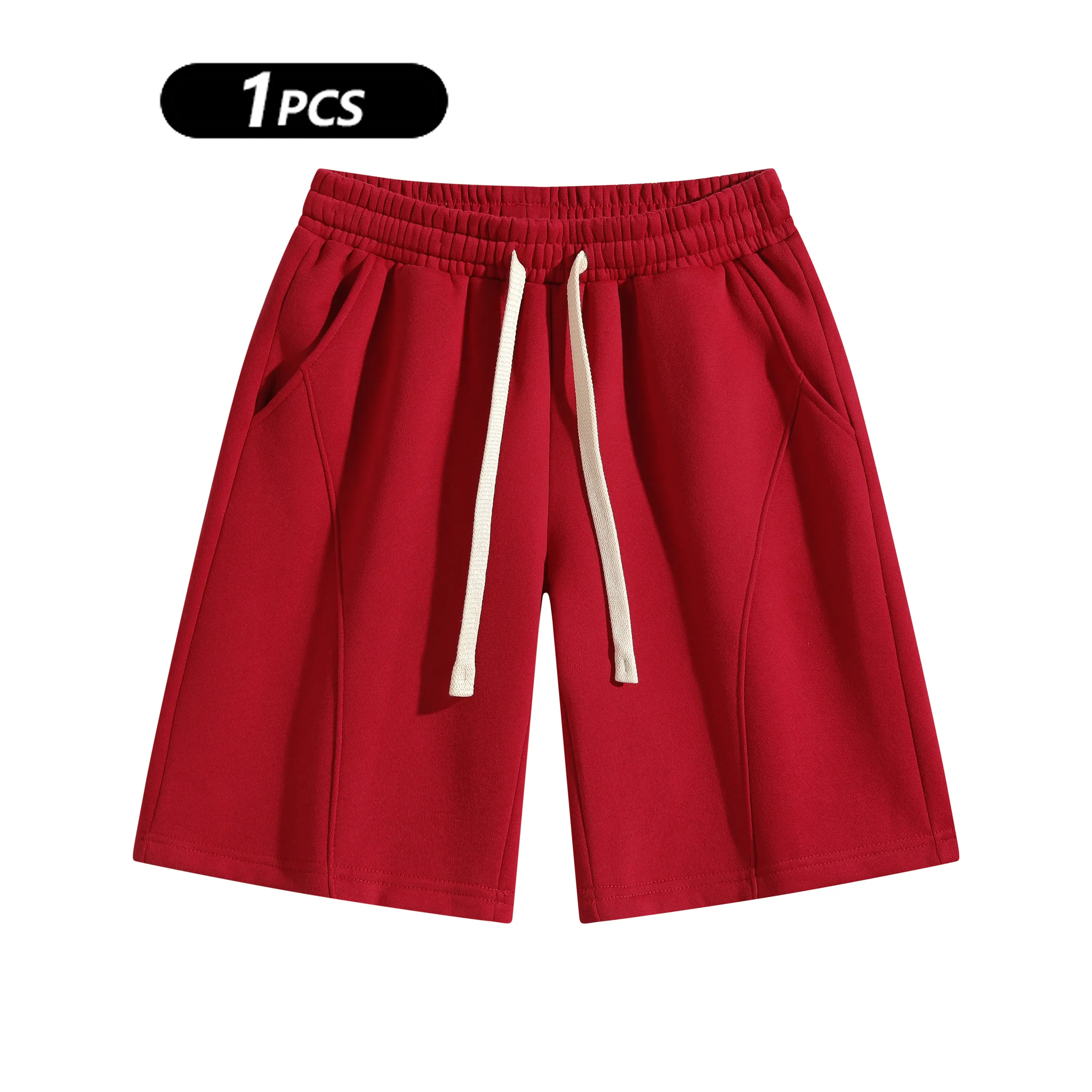 Men's Solid Pocket Waist Shorts, Lightweight Breathable Shorts