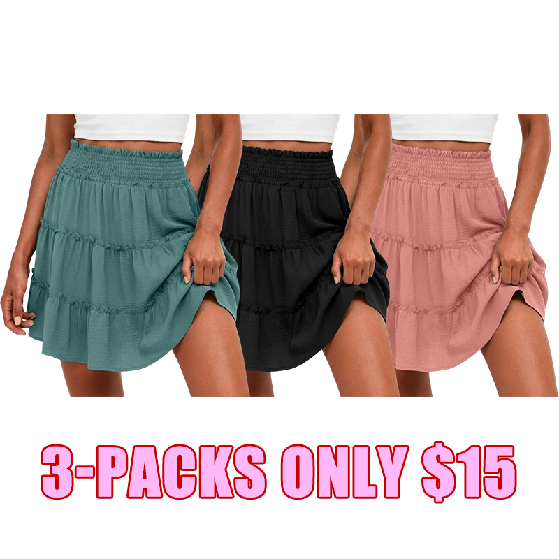 🌸 Women's Boho Ruffle Skort with Pockets