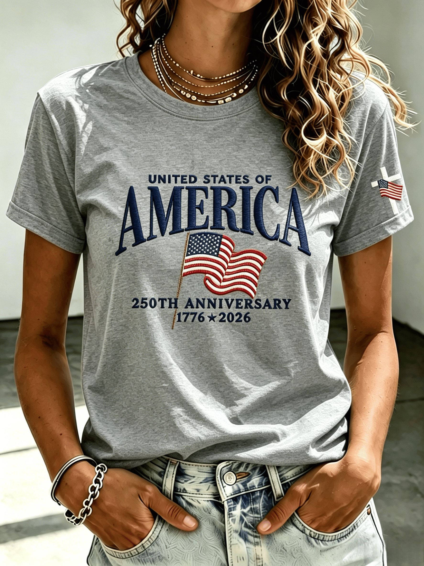 Women's USA 250th Anniversary Printed T-shirt