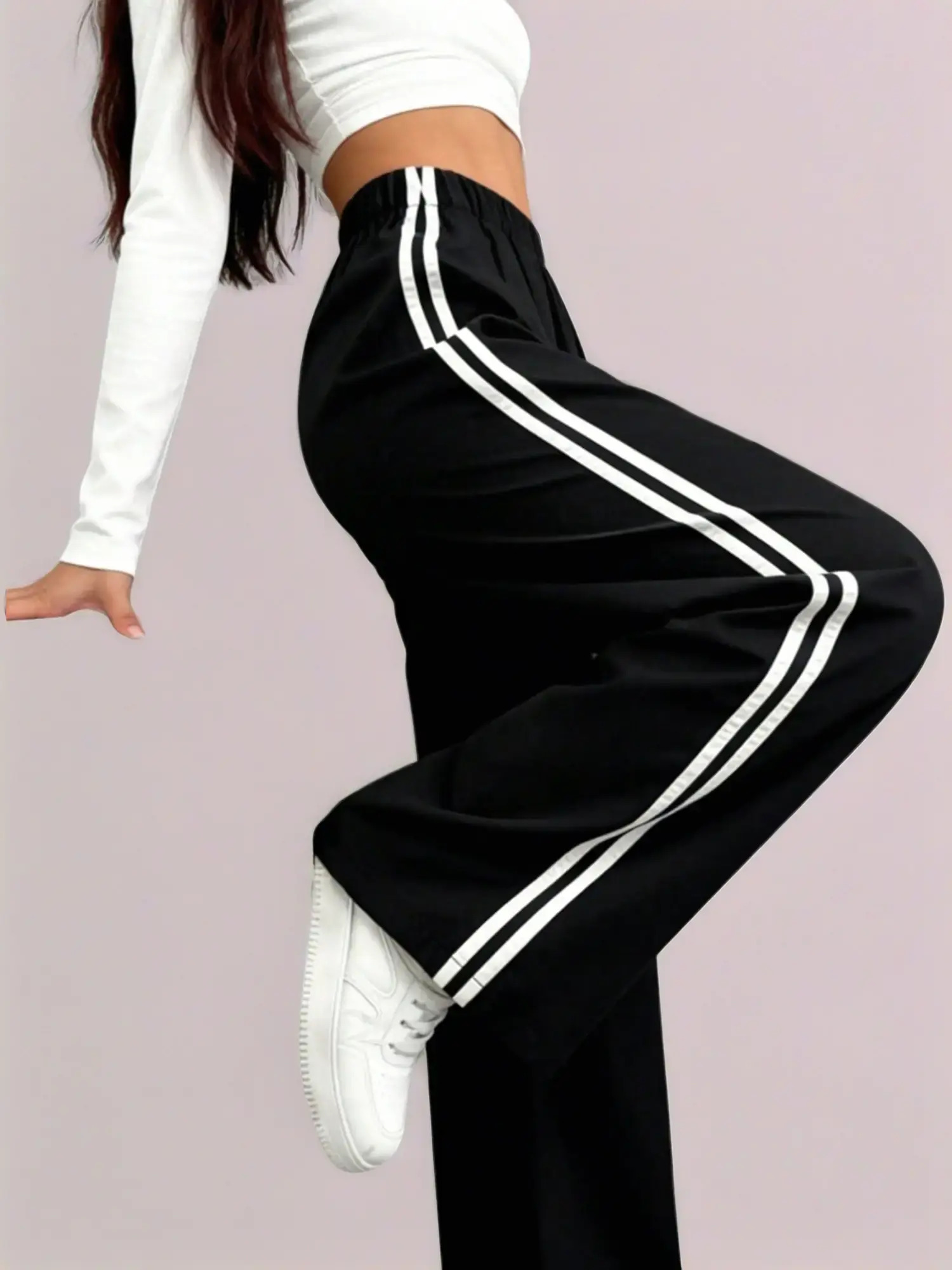 Women's Loose-Fit Straight-Leg Drawstring Casual Pants (Spring/Summer)